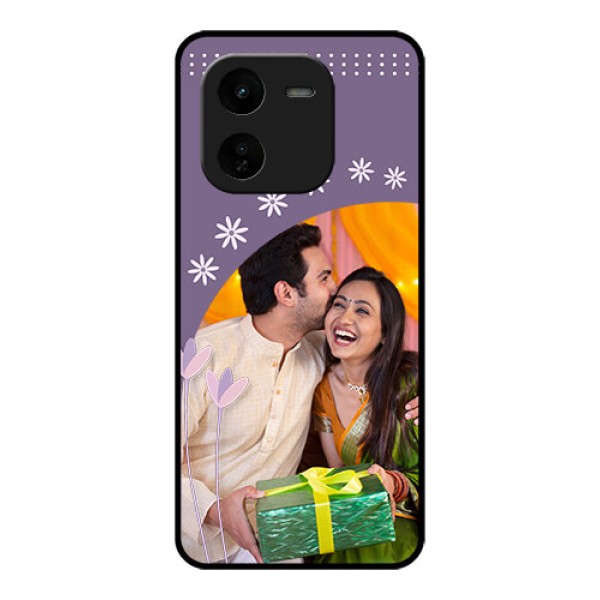 iQOO Z9X 5G Custom Glass Phone CaseLavender Flowers Design