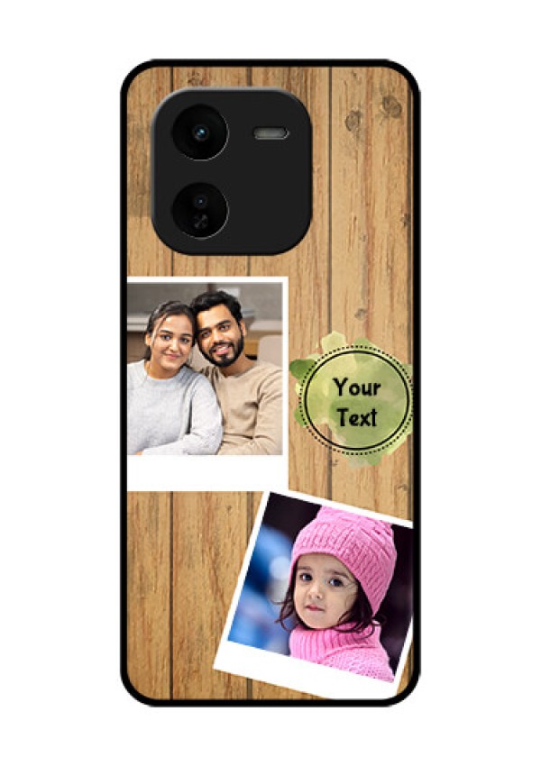 iQOO Z9X 5G Custom Glass Phone CaseWooden Texture Design