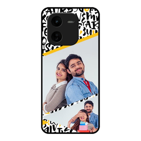 iQOO Z9X 5G Custom Glass Phone CaseLetters Pattern Design