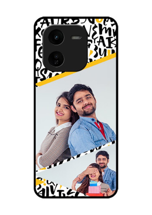 iQOO Z9X 5G Custom Glass Phone CaseLetters Pattern Design