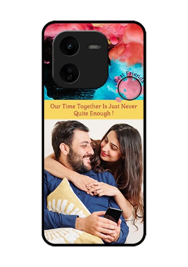 iQOO Z9X 5G Custom Glass Phone CaseQuote With Acrylic Painting Design