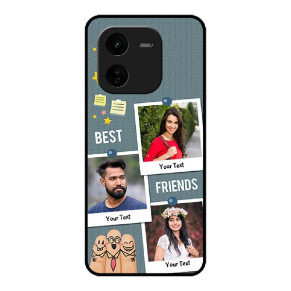 iQOO Z9X 5G Custom Glass Phone CaseSticky Frames And Friendship Design
