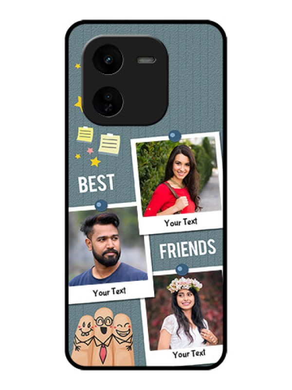 Custom iQOO Z9X 5G Custom Glass Phone CaseSticky Frames And Friendship Design