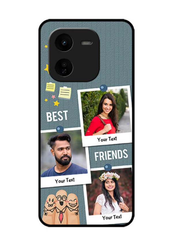 iQOO Z9X 5G Custom Glass Phone CaseSticky Frames And Friendship Design