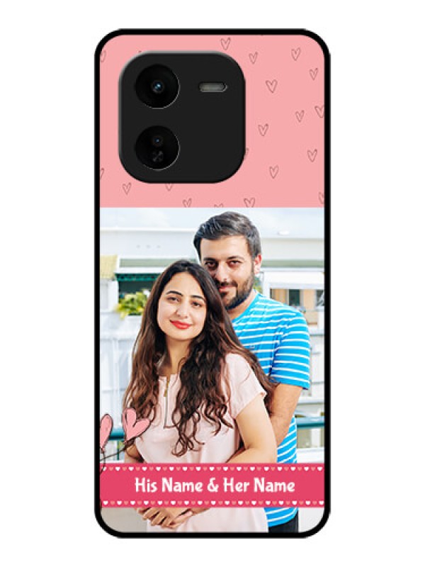 Custom iQOO Z9X 5G Custom Glass Phone CaseLove Design Peach Color