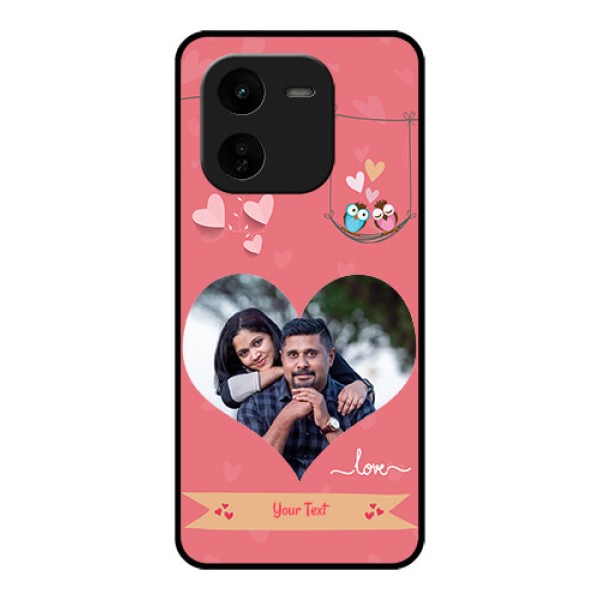 iQOO Z9X 5G Custom Glass Phone CasePeach Color Love Design