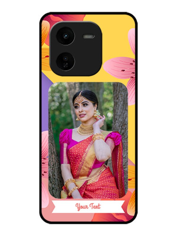 Custom iQOO Z9X 5G Custom Glass Phone Case3 Image With Vintage Floral Design