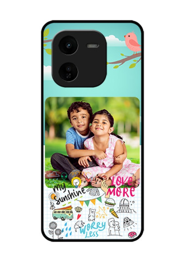 iQOO Z9X 5G Custom Glass Phone CaseDoodle Love Design