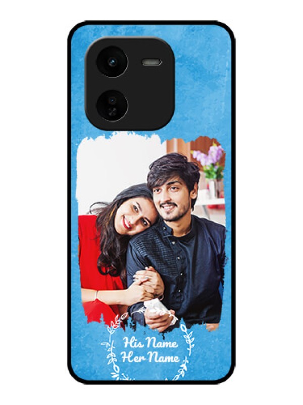 Custom iQOO Z9X 5G Custom Glass Phone Case - Blue Color Vintage Design