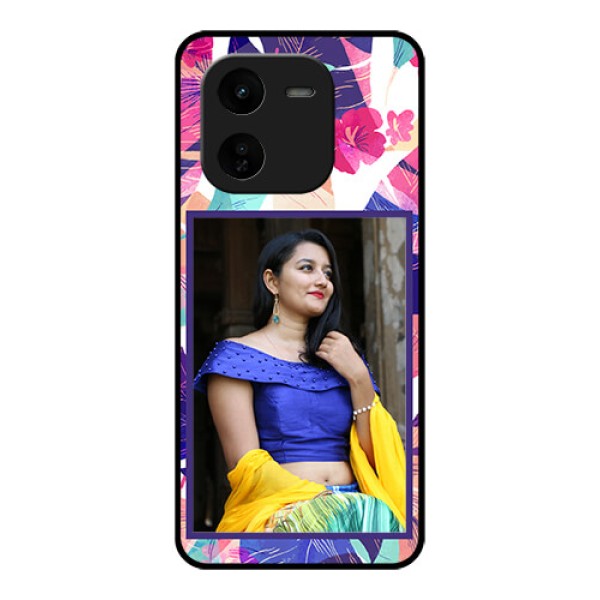 iQOO Z9X 5G Custom Glass Phone CaseAbstract Floral Design
