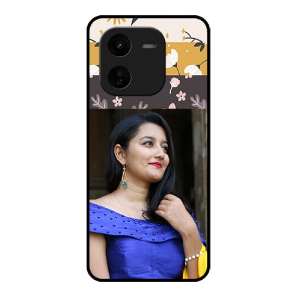 iQOO Z9X 5G Custom Glass Phone CaseStylish Floral Design