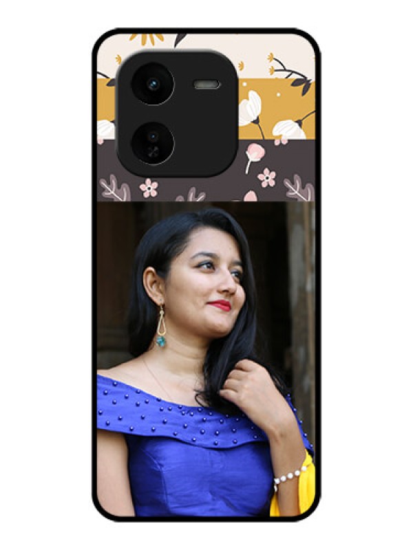 Custom iQOO Z9X 5G Custom Glass Phone CaseStylish Floral Design