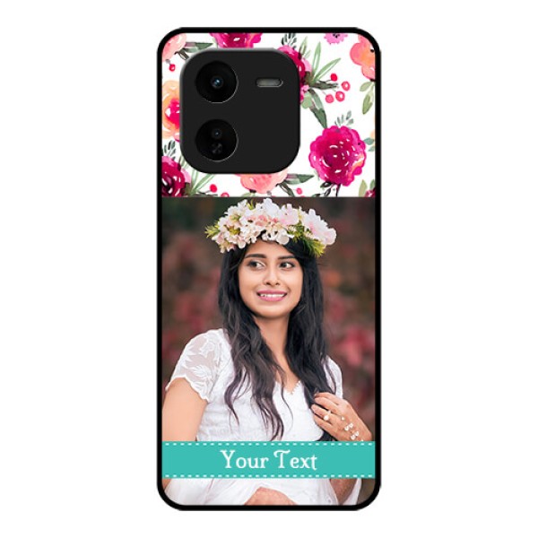 iQOO Z9X 5G Custom Glass Phone CaseWater Colors Floral Design iQOO Z9X 5G Custom Glass Phone CaseWater Colors Floral Design