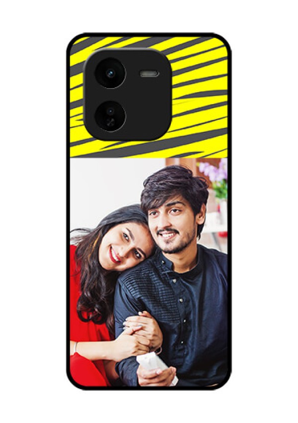 iQOO Z9X 5G Custom Glass Phone CaseYellow Abstract Design
