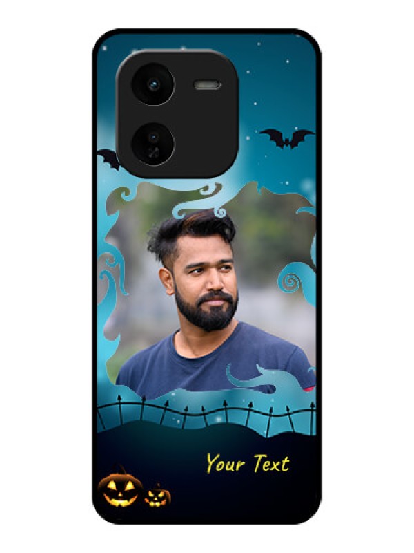 Custom iQOO Z9X 5G Custom Glass Phone CaseHalloween Frame Design