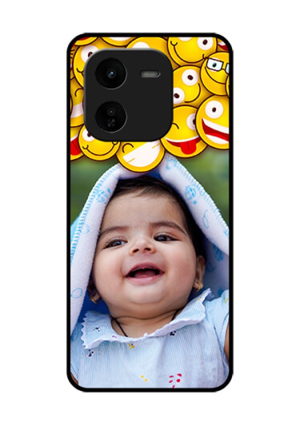 iQOO Z9X 5G Custom Glass Phone CaseWith Smiley Emoji Design