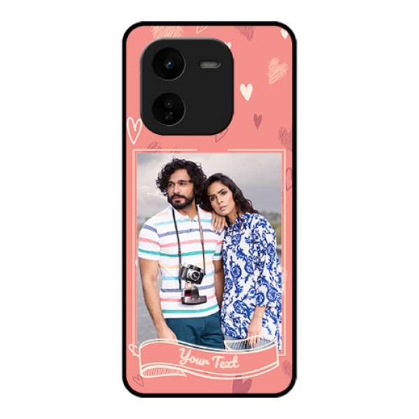 iQOO Z9X 5G Custom Glass Phone CaseLove Doodle Art Design