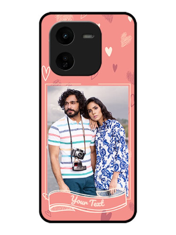 Custom iQOO Z9X 5G Custom Glass Phone CaseLove Doodle Art Design