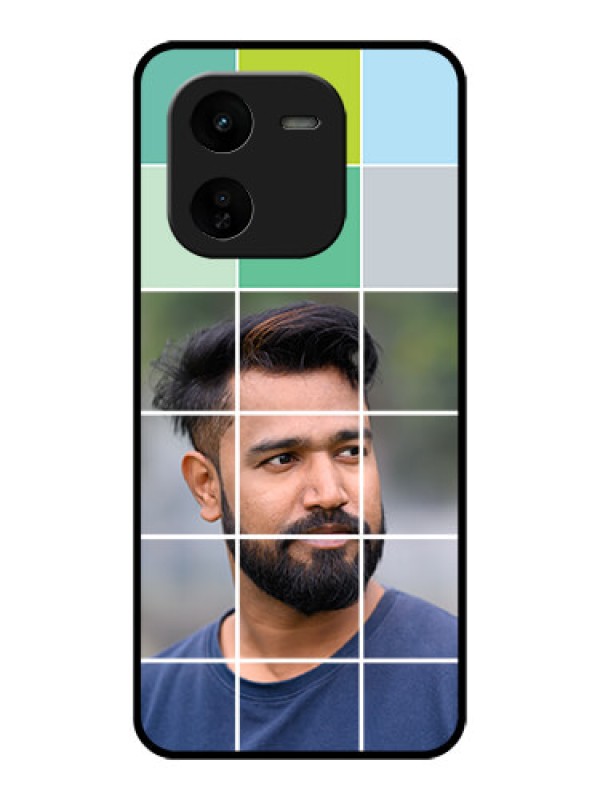 Custom iQOO Z9X 5G Custom Glass Phone CaseWith White Box Pattern