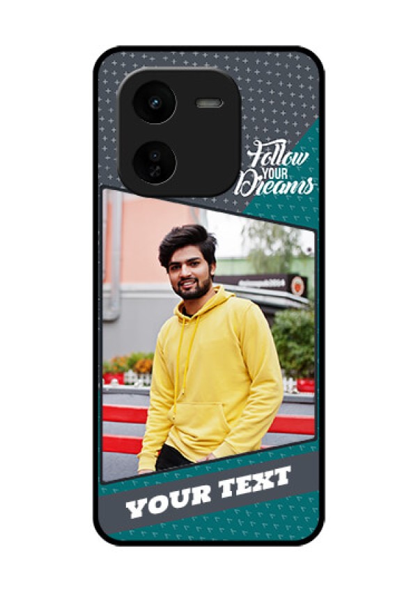 iQOO Z9X 5G Custom Glass Phone CaseBackground Pattern Design With Quote