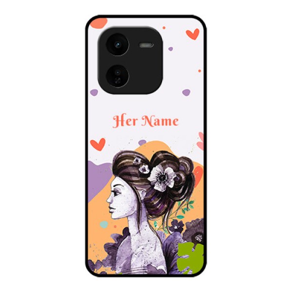 iQOO Z9X 5G Custom Glass Phone CaseWoman And Nature Design