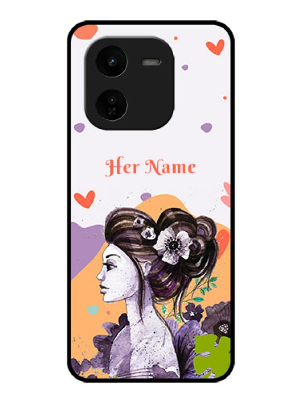 Custom iQOO Z9X 5G Custom Glass Phone CaseWoman And Nature Design