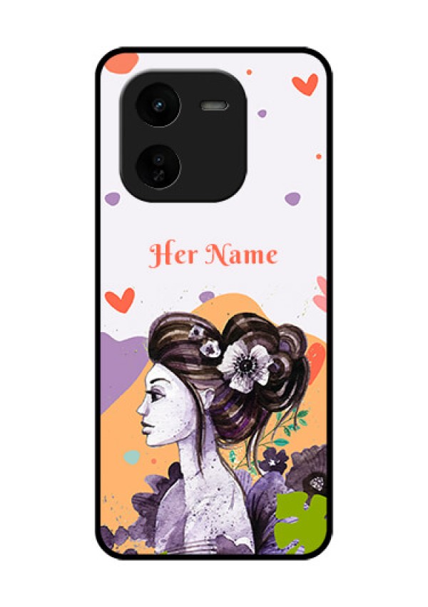 iQOO Z9X 5G Custom Glass Phone CaseWoman And Nature Design