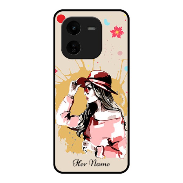 iQOO Z9X 5G Custom Glass Phone CaseWomen With Pink Hat Design iQOO Z9X 5G Custom Glass Phone CaseWomen With Pink Hat Design