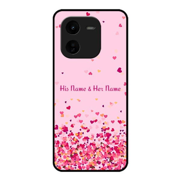 iQOO Z9X 5G Custom Glass Phone CaseFloating Hearts Design
