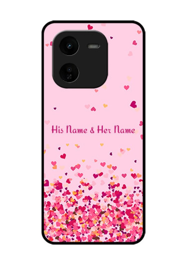 iQOO Z9X 5G Custom Glass Phone CaseFloating Hearts Design
