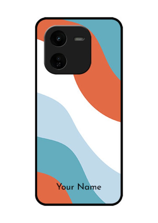 iQOO Z9X 5G Custom Glass Phone CaseColoured Waves Design