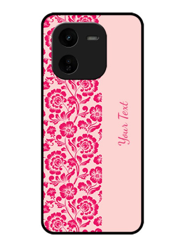 Custom iQOO Z9X 5G Custom Glass Phone CaseAttractive Floral Pattern Design