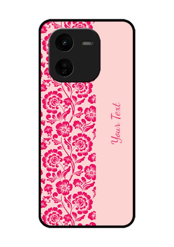 iQOO Z9X 5G Custom Glass Phone CaseAttractive Floral Pattern Design