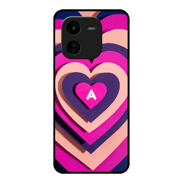 iQOO Z9X 5G Custom Glass Phone CaseCute Heart Pattern Design