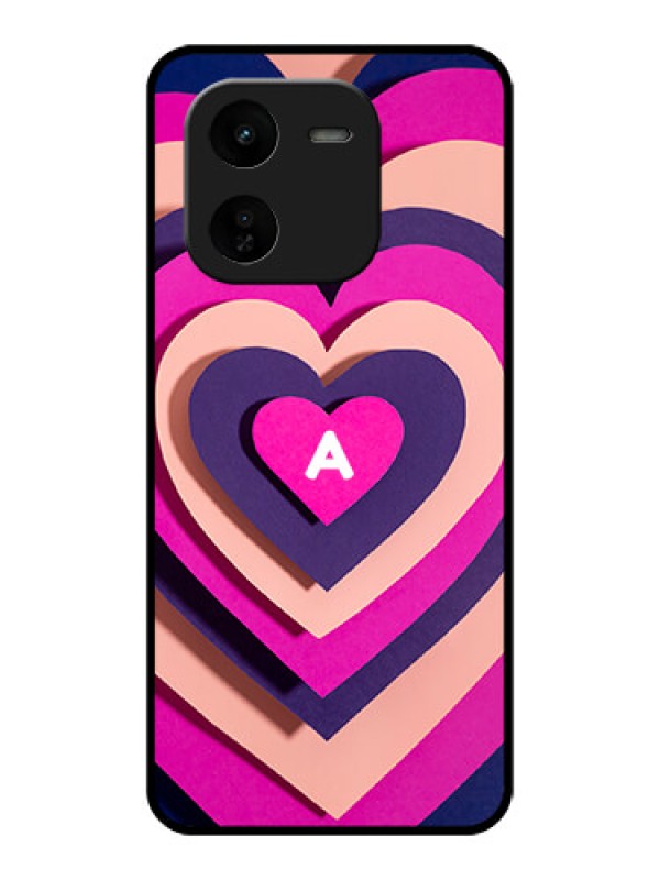 Custom iQOO Z9X 5G Custom Glass Phone CaseCute Heart Pattern Design