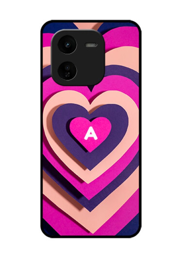 iQOO Z9X 5G Custom Glass Phone CaseCute Heart Pattern Design