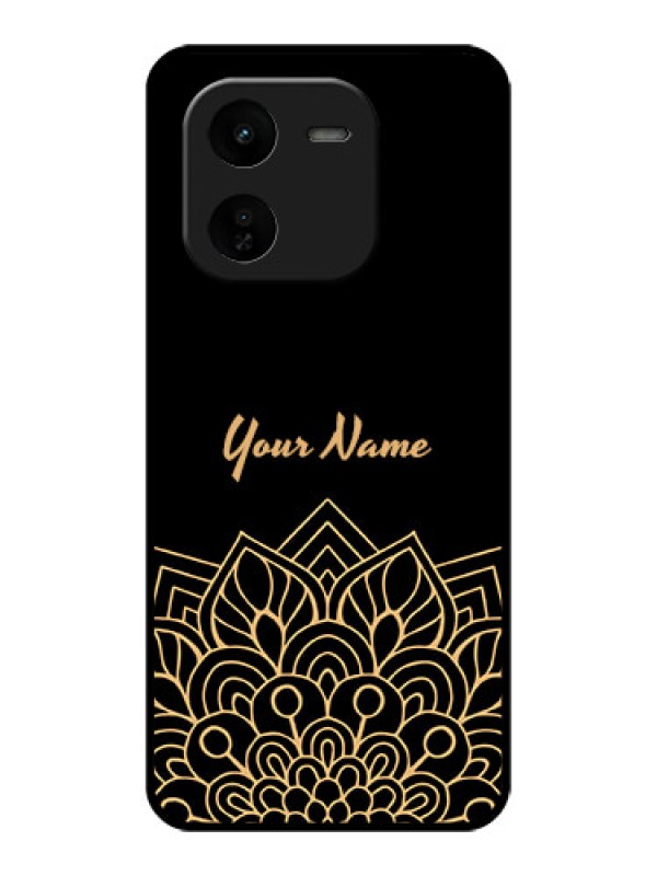 Custom iQOO Z9X 5G Custom Glass Phone CaseGolden Mandala Design