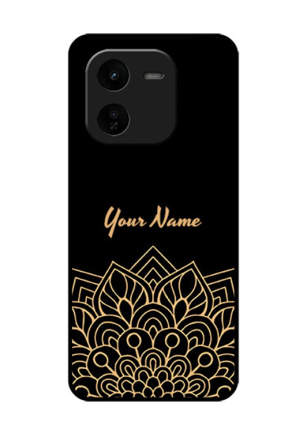 iQOO Z9X 5G Custom Glass Phone CaseGolden Mandala Design