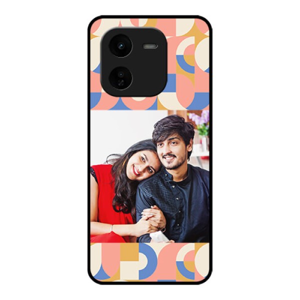 iQOO Z9X 5G Custom Glass Phone CaseSemi - Circle Maze Pattern Design