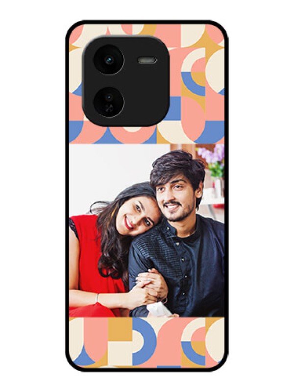 Custom iQOO Z9X 5G Custom Glass Phone CaseSemi - Circle Maze Pattern Design