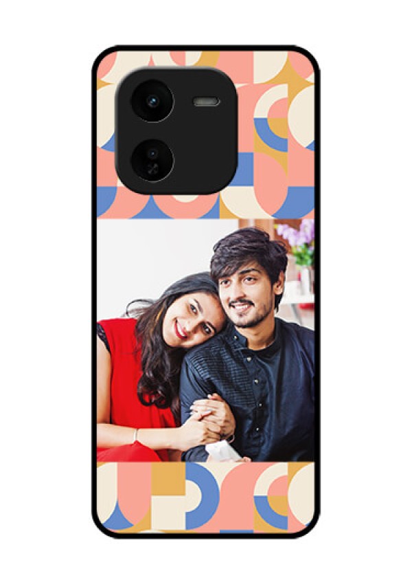 iQOO Z9X 5G Custom Glass Phone CaseSemi - Circle Maze Pattern Design
