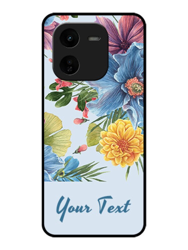 Custom iQOO Z9X 5G Custom Glass Phone CaseStunning Watercolored Flowers Painting Design