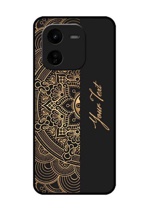 iQOO Z9X 5G Custom Glass Phone CaseMandala Art With Custom Text Design