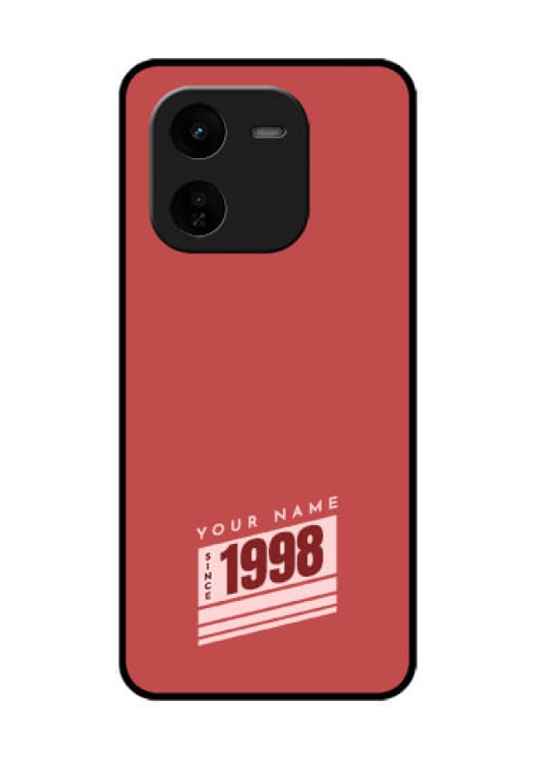 iQOO Z9X 5G Custom Glass Phone CaseRed Custom Year Of Birth Design