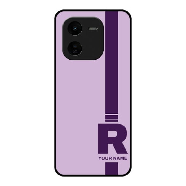 iQOO Z9X 5G Custom Glass Phone CaseSimple Dual Tone Stripe With Name Design iQOO Z9X 5G Custom Glass Phone CaseSimple Dual Tone Stripe With Name Design