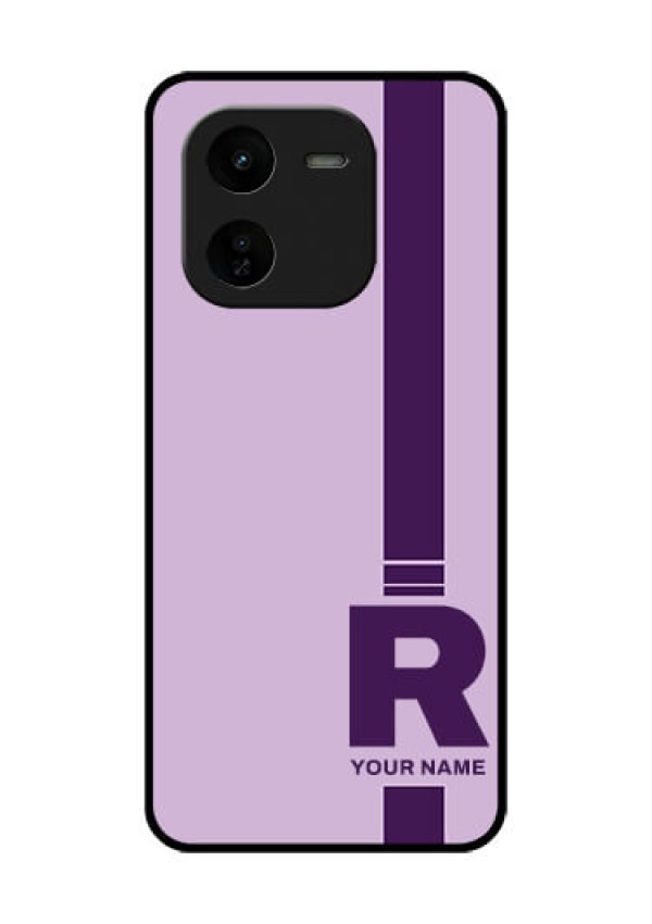 iQOO Z9X 5G Custom Glass Phone CaseSimple Dual Tone Stripe With Name Design
