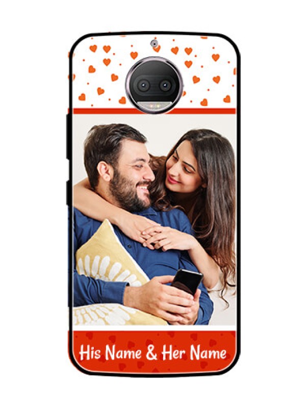 Custom Moto G5s Plus Custom Glass Phone Case  - Orange Love Symbol Design
