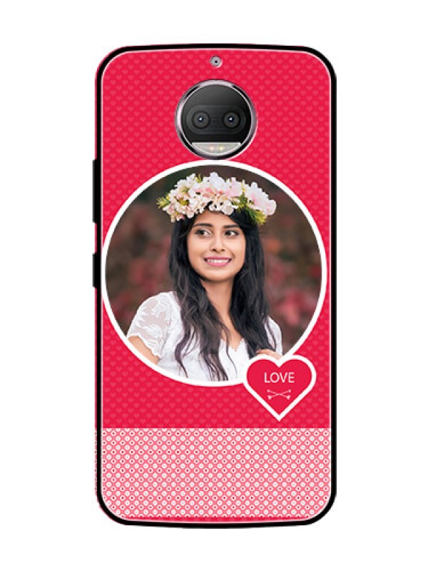 Custom Moto G5s Plus Personalised Glass Phone Case  - Pink Pattern Design