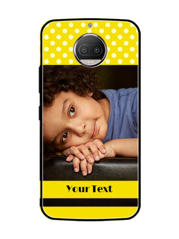 Custom Moto G5s Plus Custom Glass Phone Case  - Bright Yellow Case Design