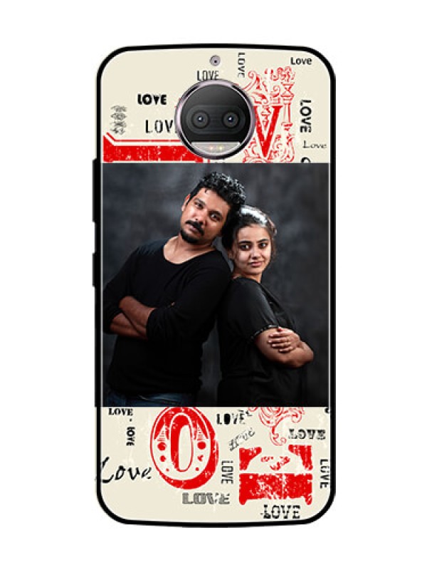 Custom Moto G5s Plus Photo Printing on Glass Case  - Trendy Love Design Case